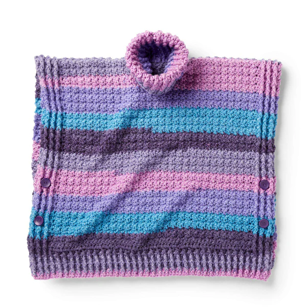 Cómo Tejer Un Acogedor Poncho a Rayas Patrón Gratis