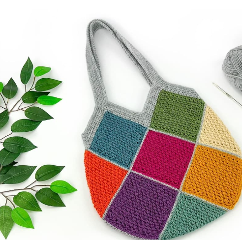 Cómo Tejer un Bolso de Cuadrados a Crochet Patrón Gratis