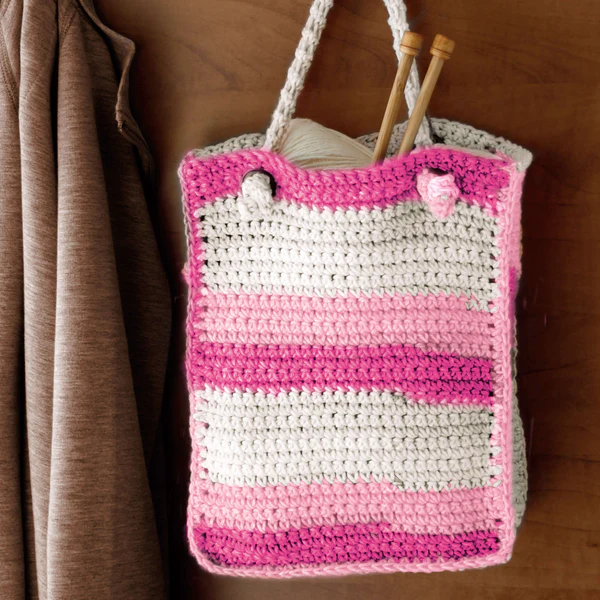 Bolsas de Rayas para Principiantes del Crochet Patrón Gratis
