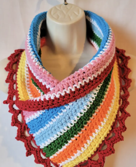 Cuello Arcoíris a Crochet Patrón Gratis