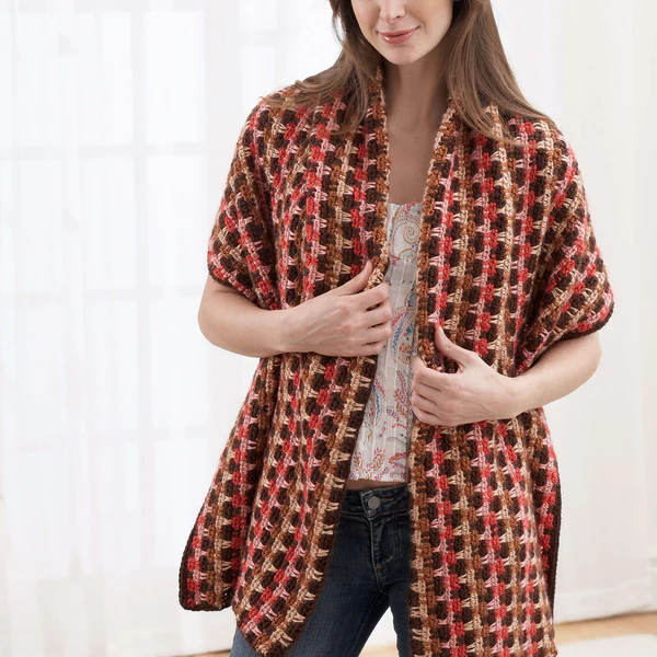 Chal estilo Boho a Crochet Patrón Gratis