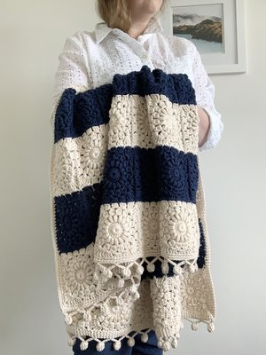 Manta Estilo Boho de Grannys a Crochet Patrón Gratis