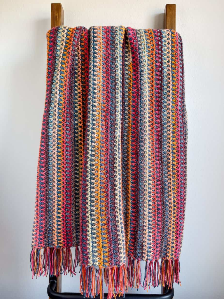 Manta a Crochet Multicolor Ideal para Principiantes Patrón Gratis