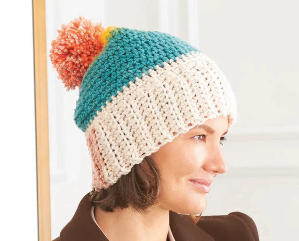 Gorro Multicolor a Ganchillo Fácil y Rápido De Hacer Patrón Gratis