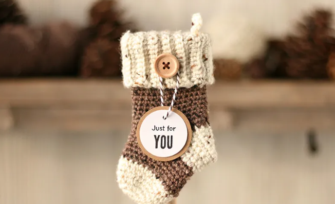 Calcetines de Tarjeta de Regalo a Crochet Patrón Gratis