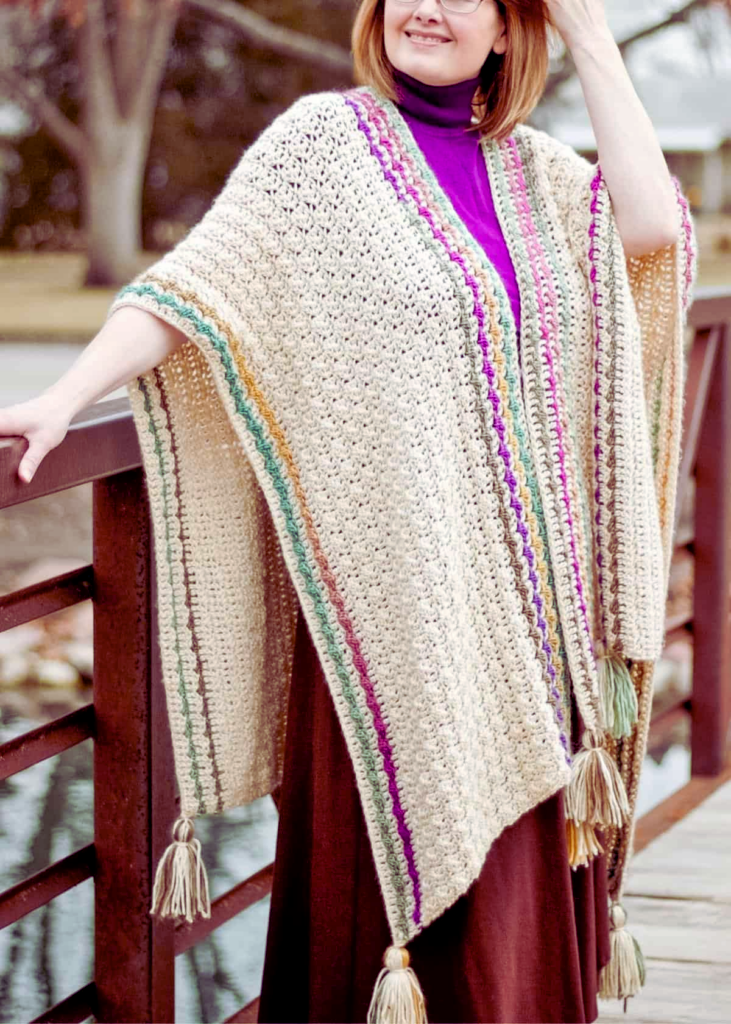 Poncho para Principiantes del Crochet PATRON GRATIS