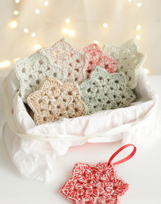 Estrellas de Navidad a crochet  Patrón Gratis