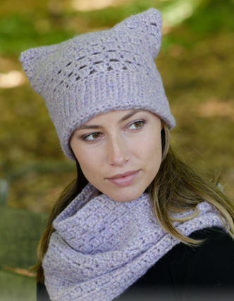 Patrón Gratis Gorro a Crochet con Orejitas y Cuello a Juego