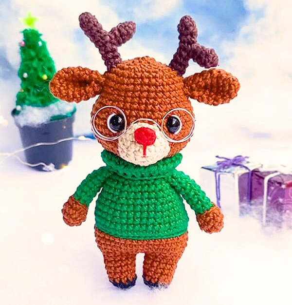 PATRÓN PDF Reno Navideño Amigurumi paso a paso