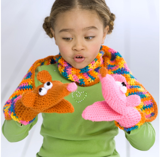 Bufanda de Marioneta Infantil a Crochet PATRON GRATIS