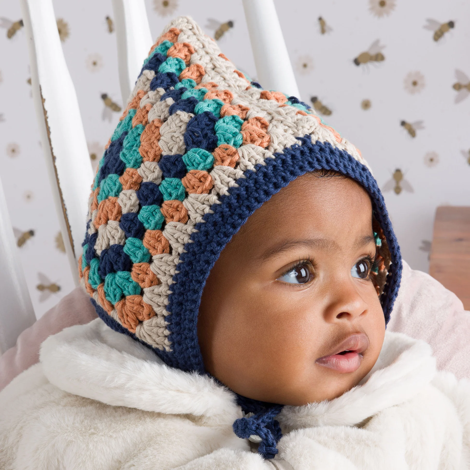 Gorra de Bebe Granny Square a Crochet PATRON GRATIS