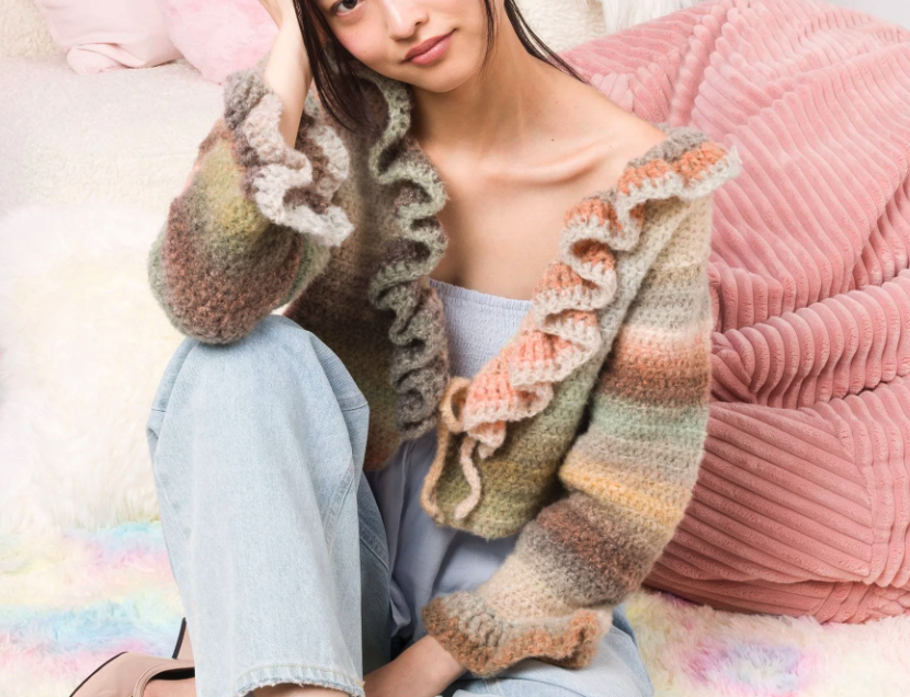 Cárdigan Sahara con Volantes en Crochet PATRON GRATIS