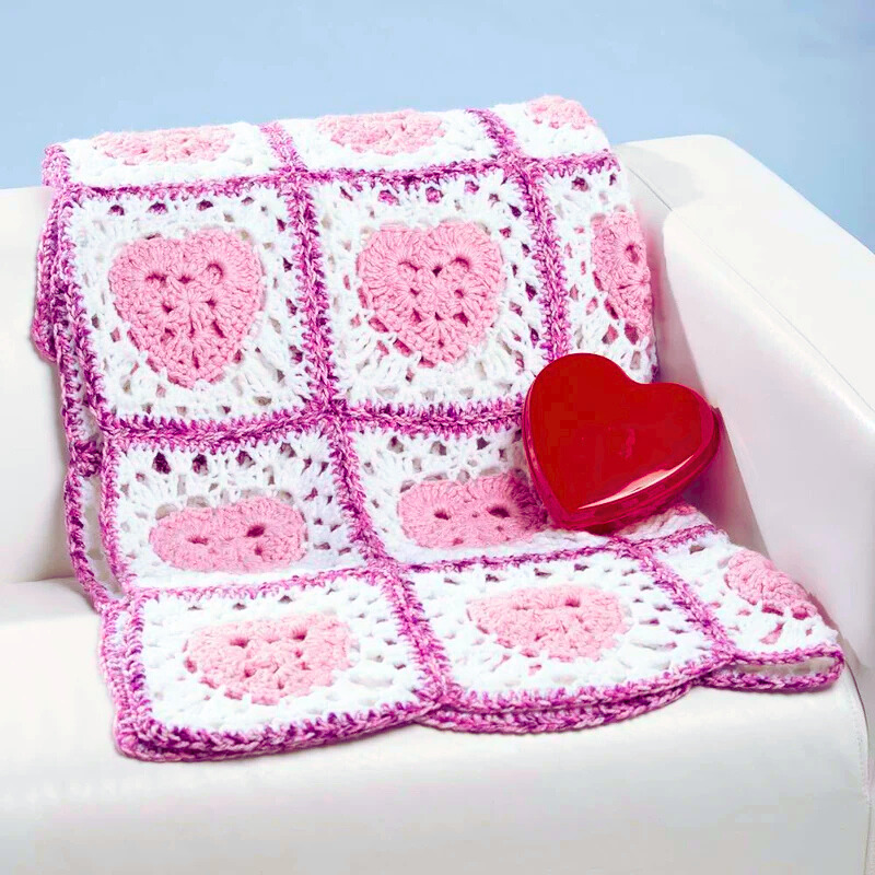 Manta de San Valentín en Crochet PATRON GRATIS