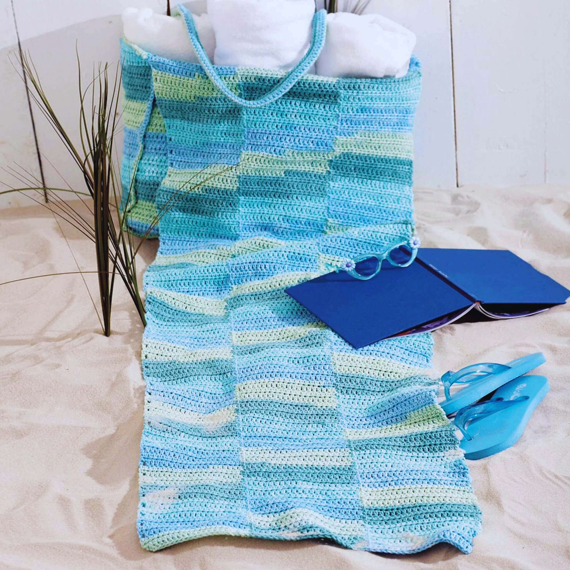 2 en 1 Bolsa y Colchoneta de Playa en Crochet  PATRON GRATIS