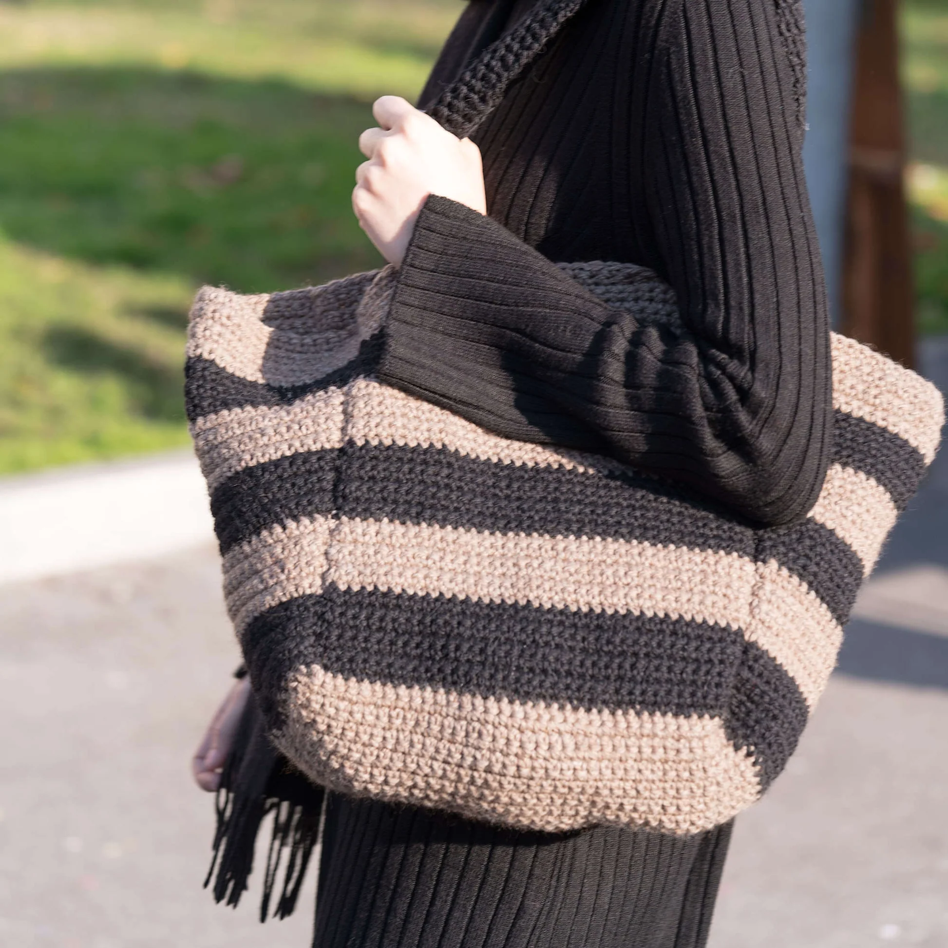 Bolso Melody a Rayas en Crochet PATRON GRATIS