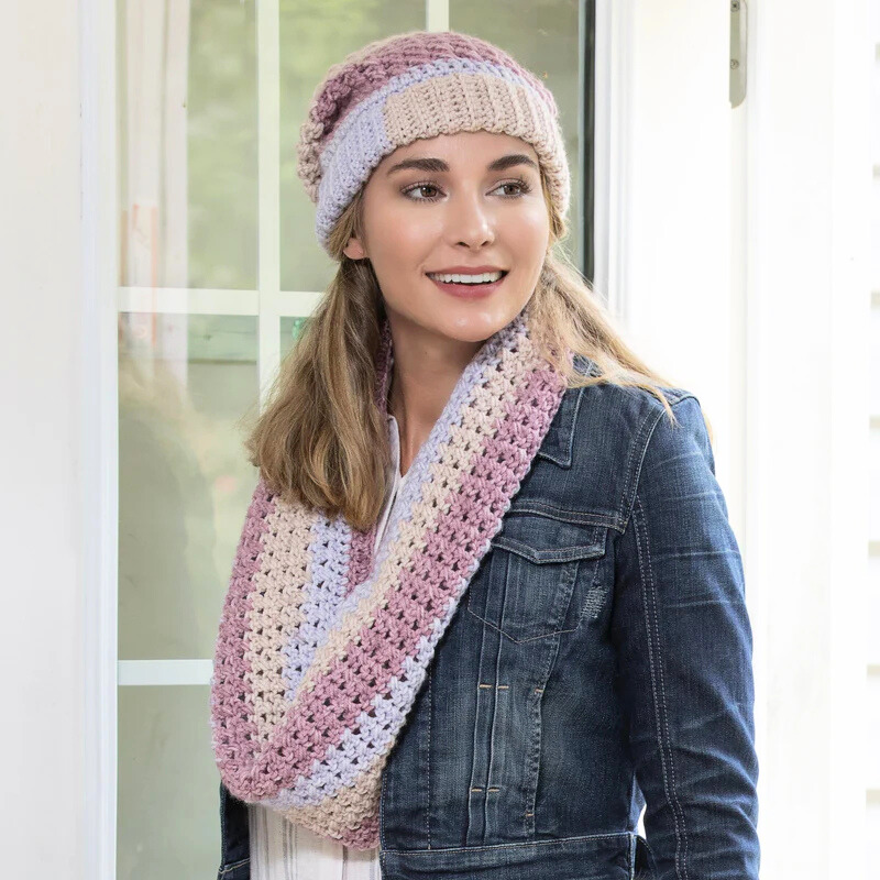 Bufanda Circular con Gorro en Crochet PATRON GRATIS