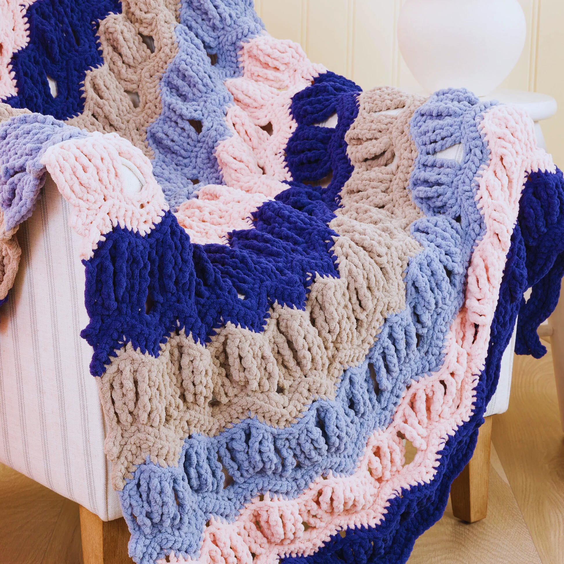 Manta en Punto Vintage en Crochet PATRON GRATIS