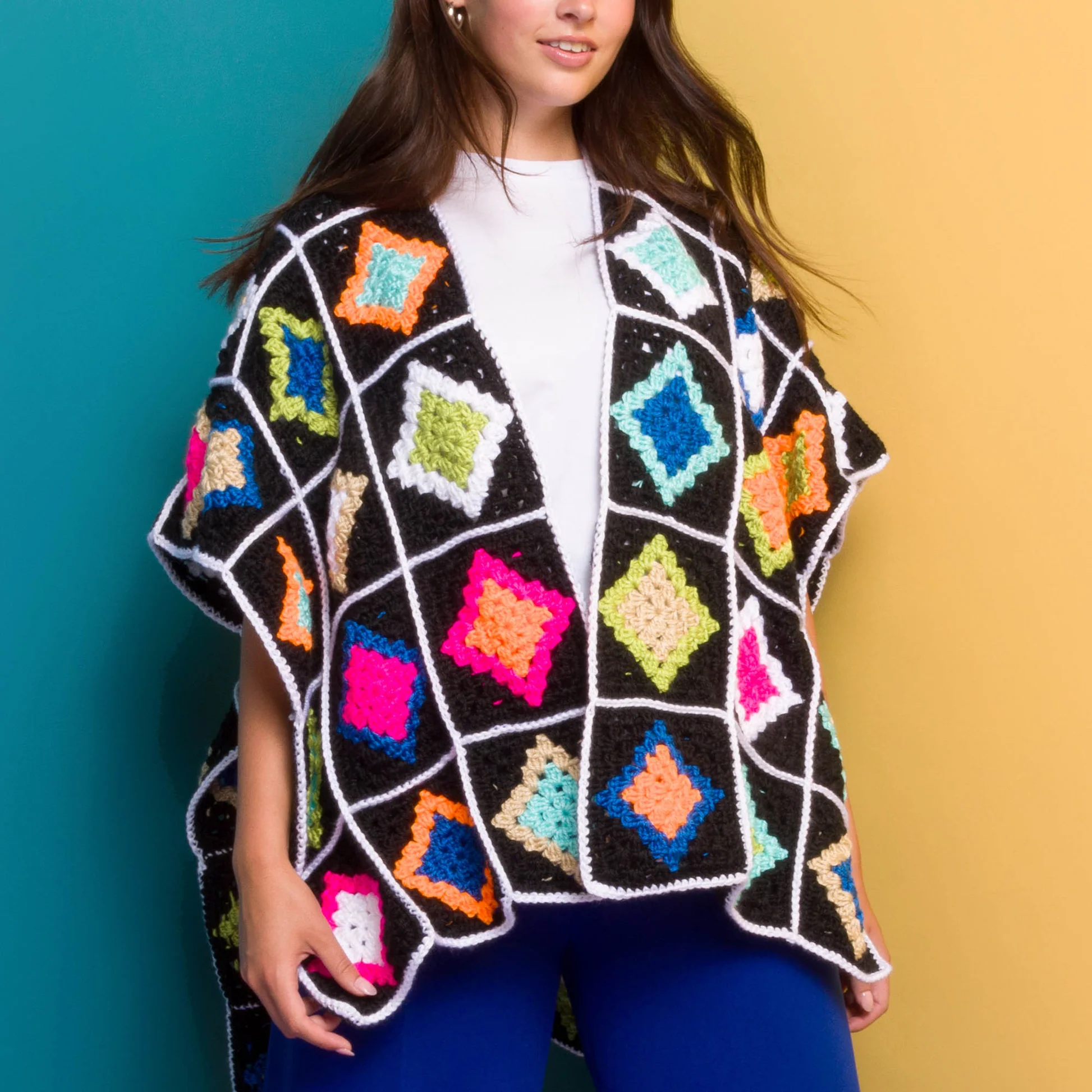 Ruana Geométrica en Crochet para Principiantes PATRON