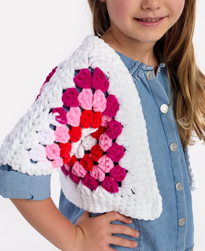 Cárdigan Hexagonal para Niñas en Crochet PATRON GRATIS 