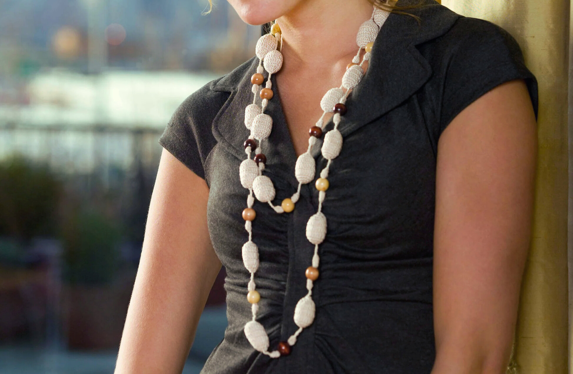 Collar Lucrezia con Bolas en Crochet PATRON GRATIS