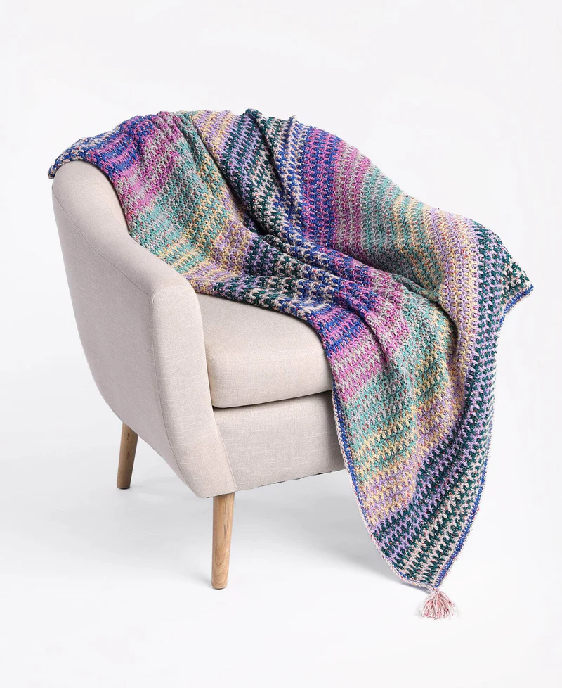 Manta Destellos de Colores en Crochet PATRON GRATIS