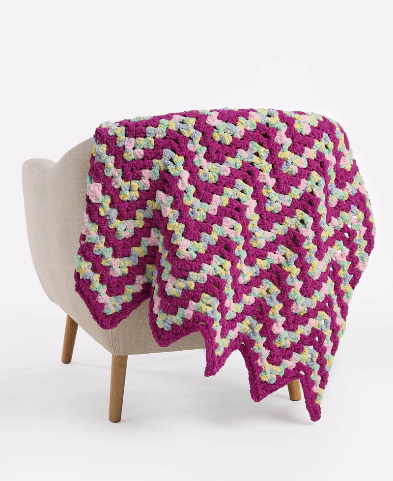 Manta Lior en Punto Zigzag a Crochet PATRON GRATIS