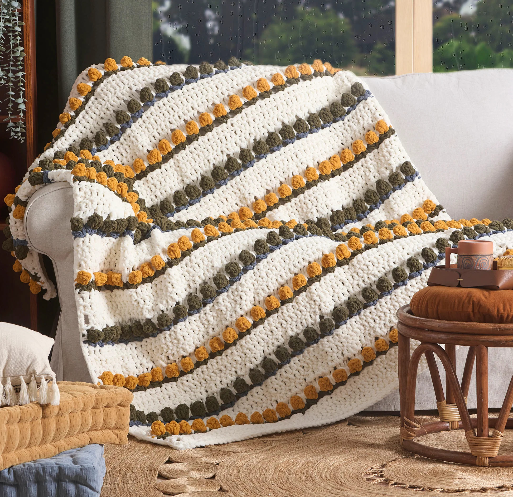 Manta en Punto Tulipán a Crochet | Principiantes PATRON GRATIS