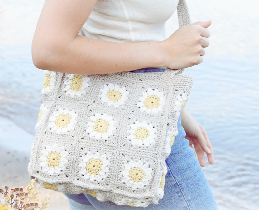 Bolsa Margarita en Crochet para Principiantes PATRON GRATIS