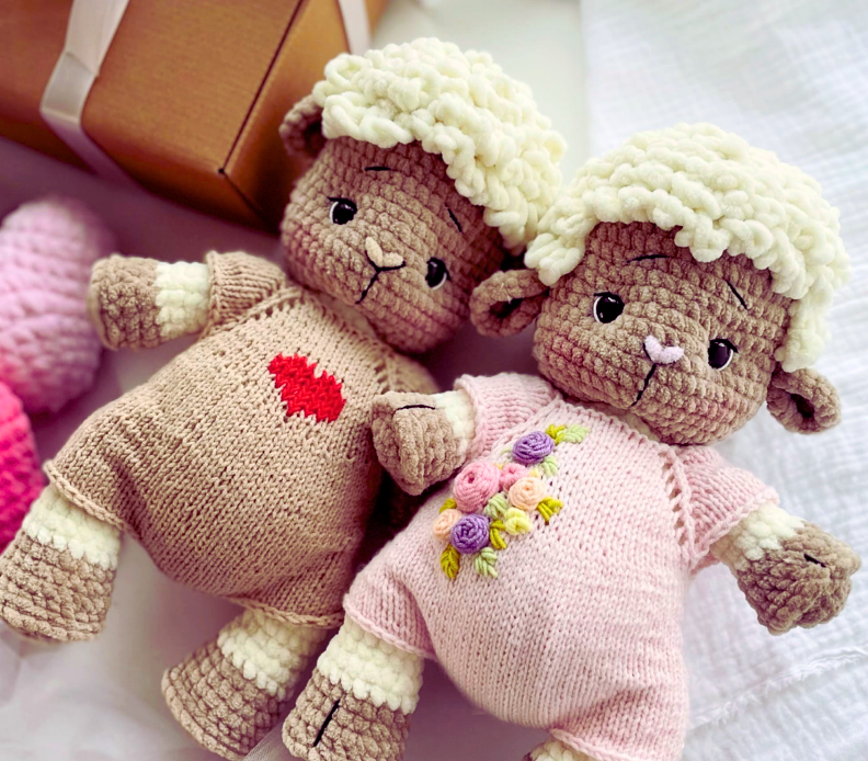 Corderos Luilli y Lia Amigurumi PATRON PDF