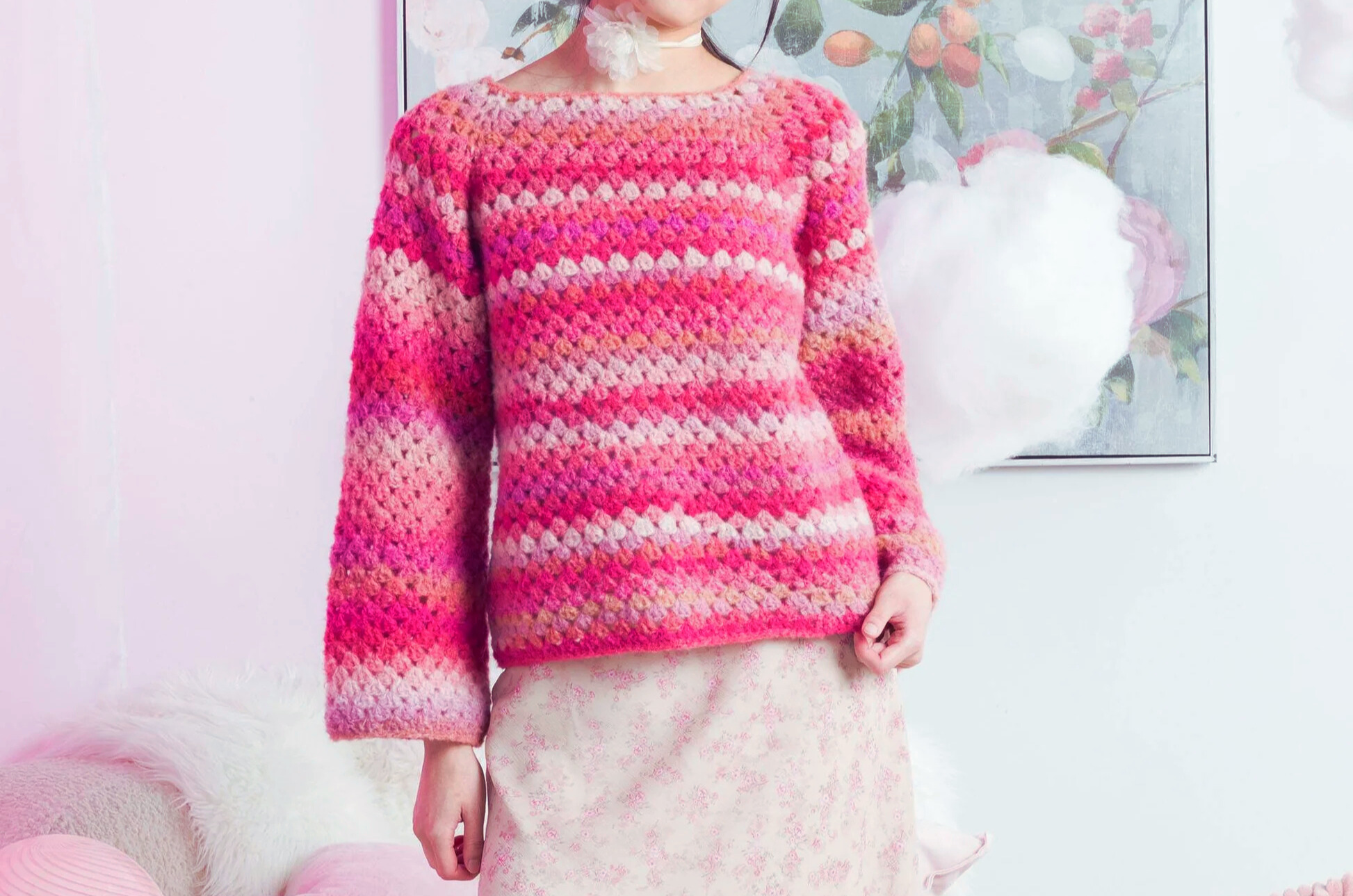 Jersey con Rayas de Abuelita para Principiantes del Crochet