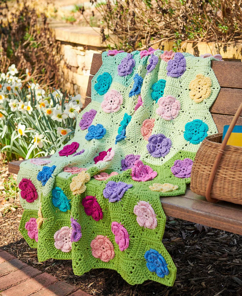 Manta Jardín de Flores en Crochet PATRON GRATIS