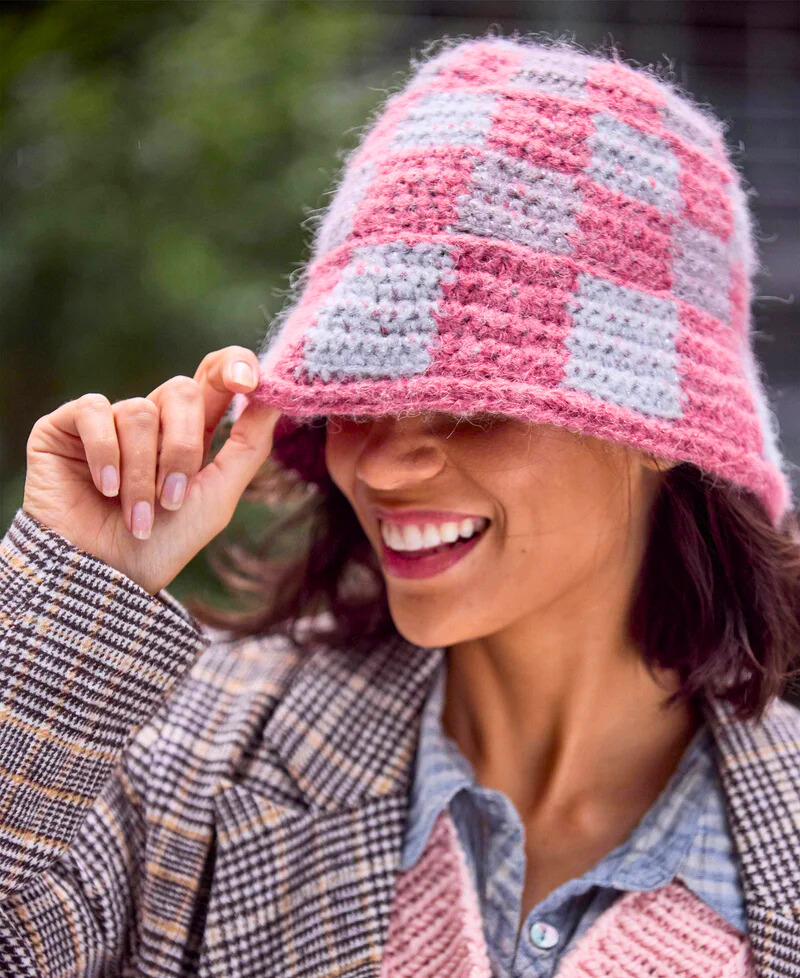 Sombrero de Pescador con Cuadrados en Crochet PATRON