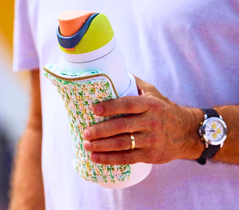 Mini Bolsa para Botellas en Crochet PATRON GRATIS