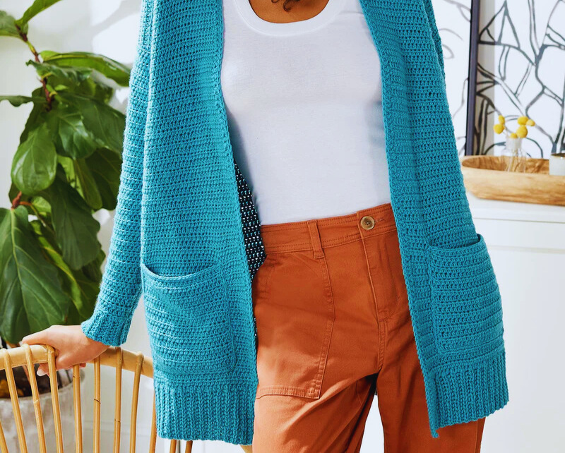 Cárdigan Cielo Azul en Crochet PATRON GRATIS