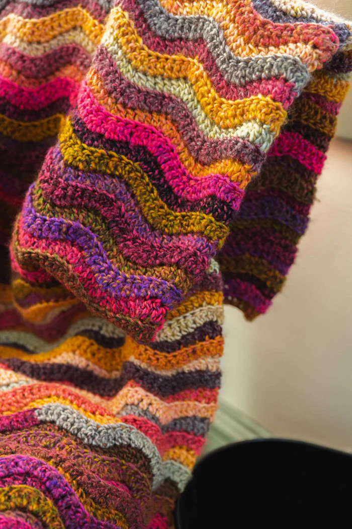 Manta de Ondas Radiantes en Crochet PATRON GRATIS