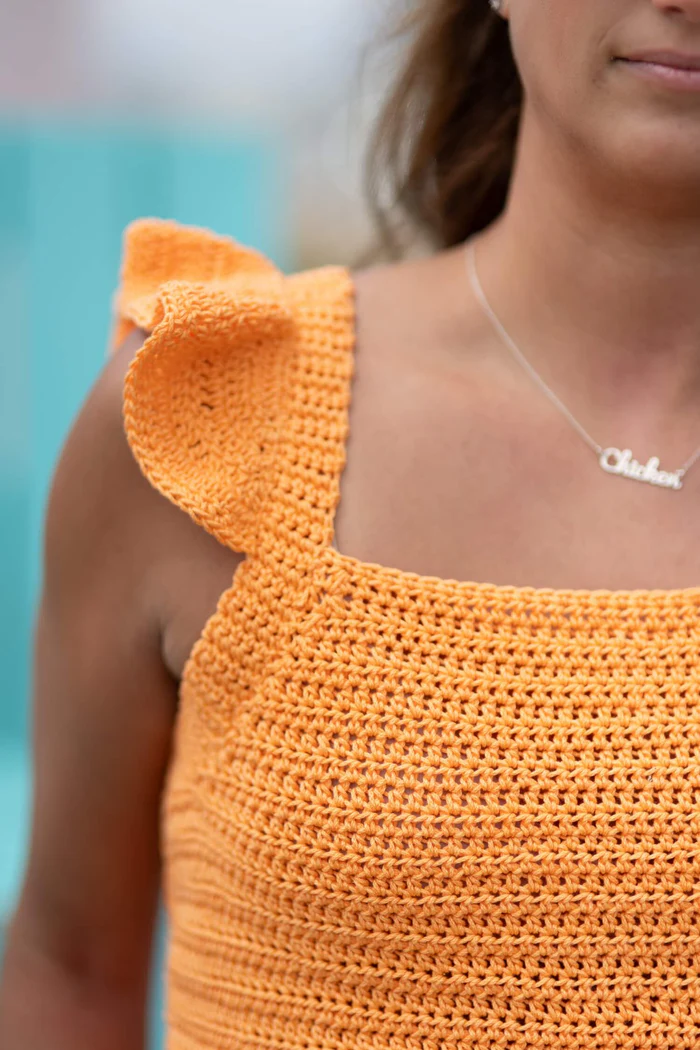 Top con Mangas de Volantes en crochet PATRON GRATIS