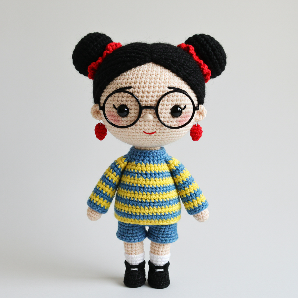 Muñeca Aliz con Gafas Amigurumi paso a paso PATRON PDF
