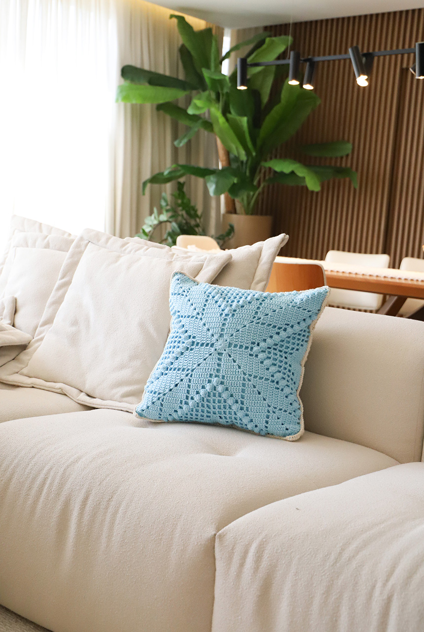 ¡Diseño Único Almohada Blue Candy en Crochet PATRÓN