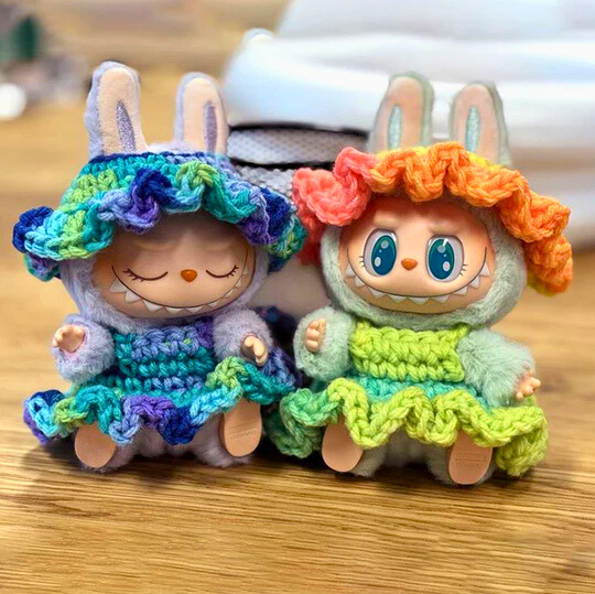 Gorro y Vestido para Peluches Labubu en Crochet PATRON PDF