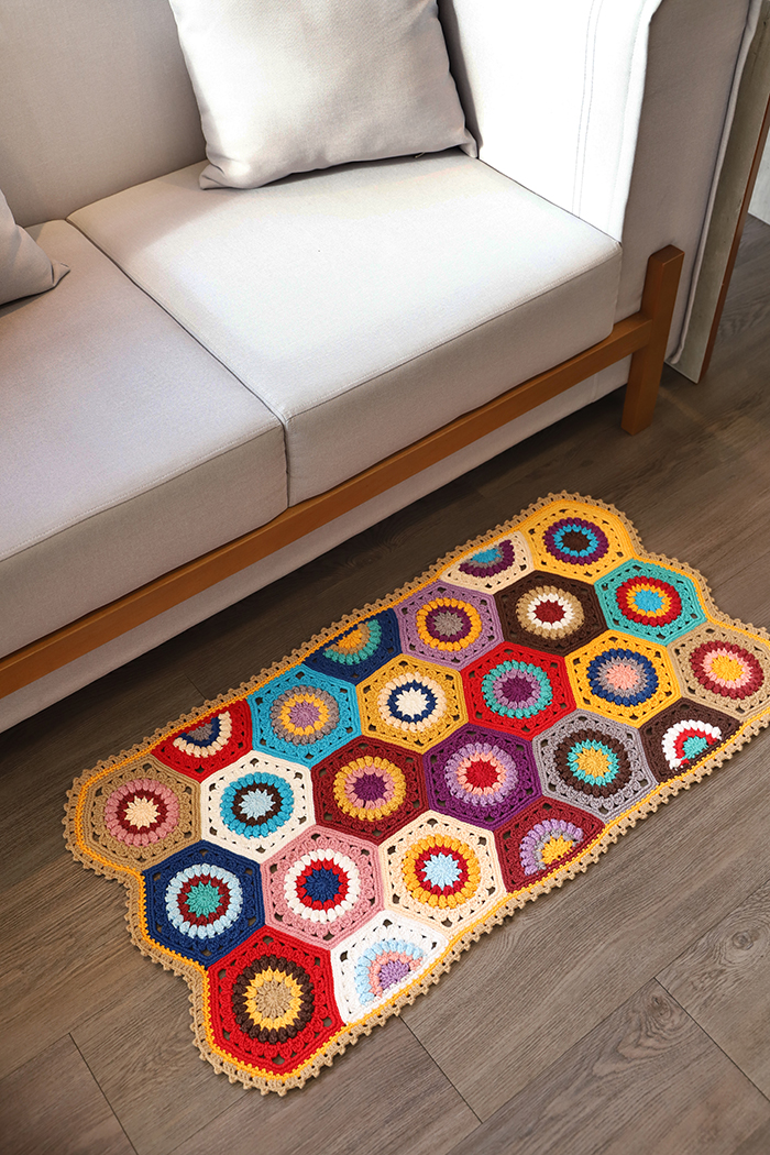 NO DESECHES LO QUE SOBRA!😍 Alfombra Hexagonal con Retazos Hilo PATRÓN GRATIS