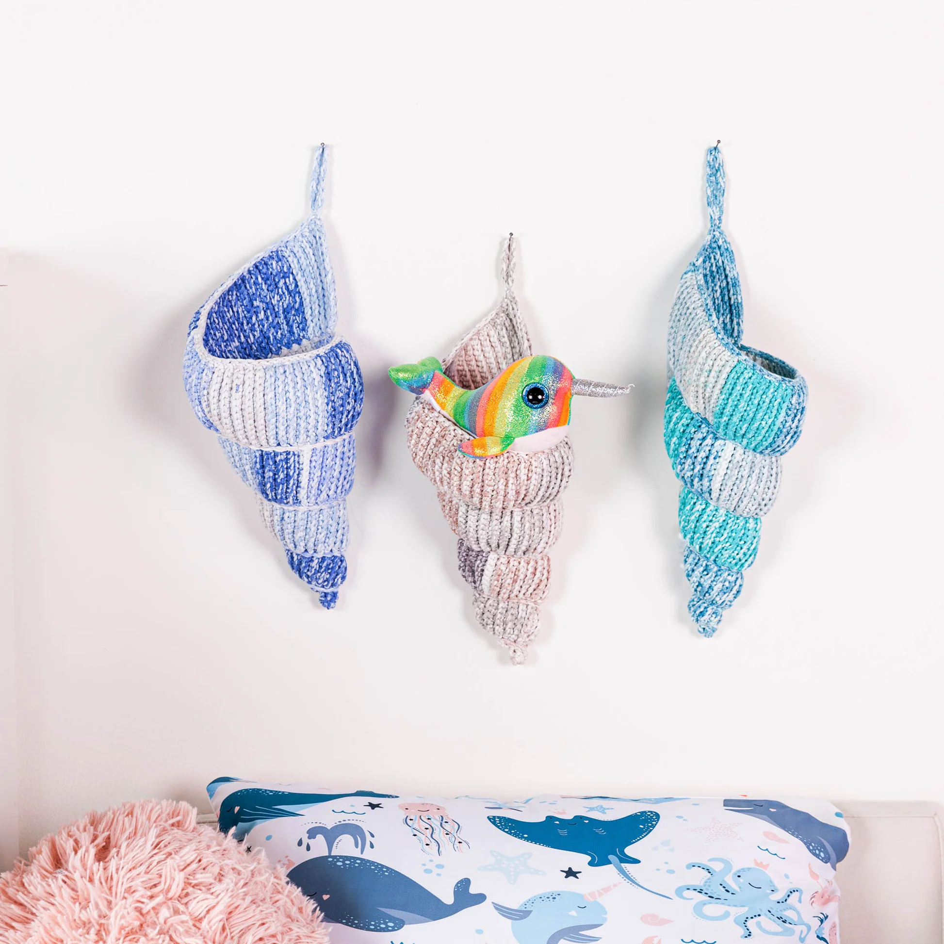 Cesta Colgante de Caracola en  Crochet PATRON GRATIS