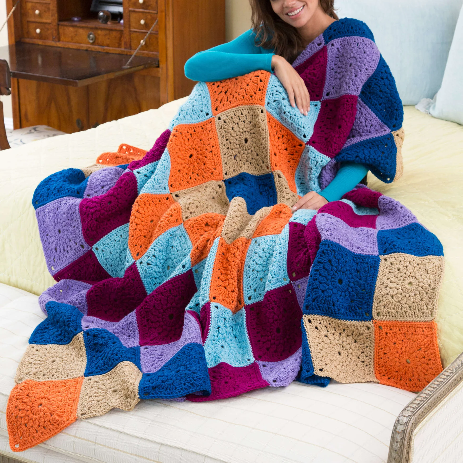 ¡Alerta de Textura! Manta Océano de Grannys en Crochet