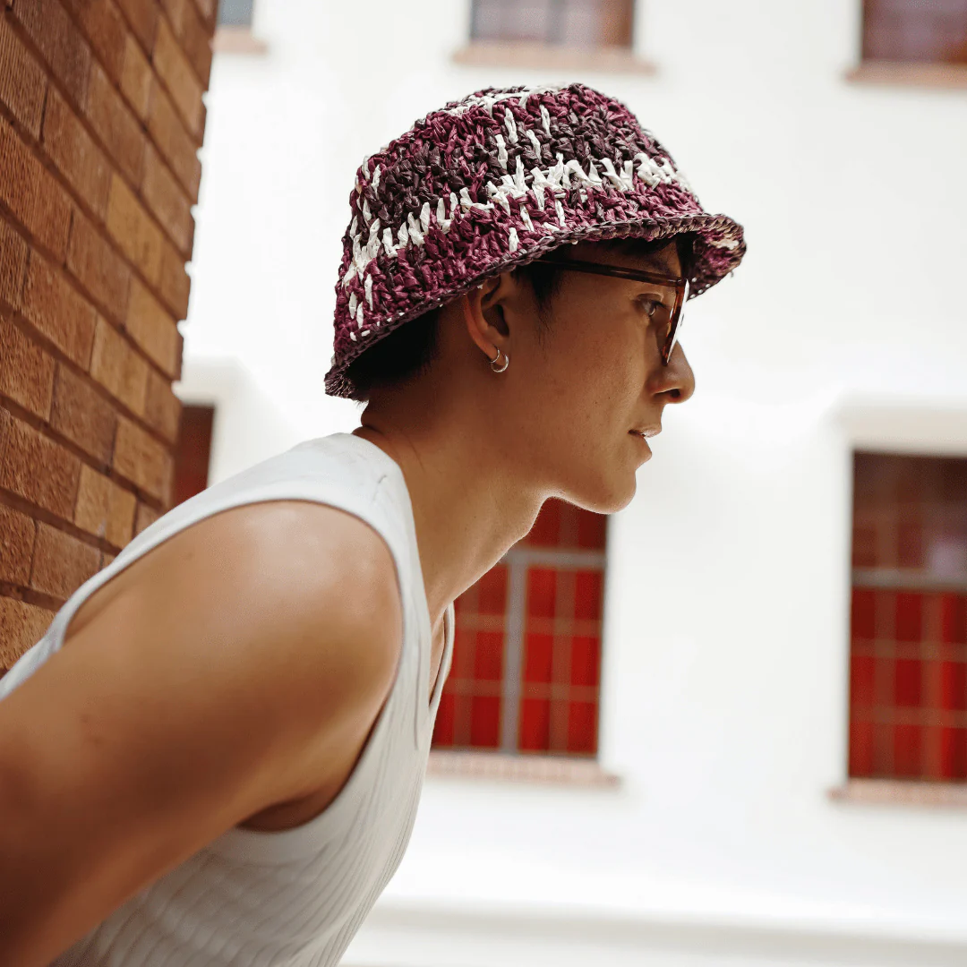 ¡Rafia con Estilo! Bucket Sun  Unisex en Crochet PATRÓN