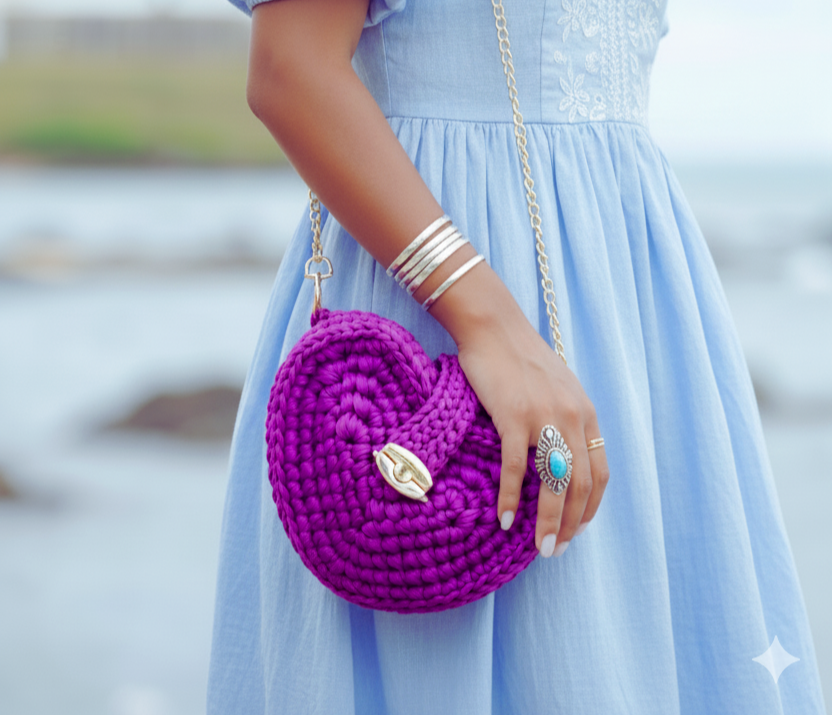 ¡EXCLUSIVA! Esta es la Única BOLSA DE CORAZÓN Tejida que Necesitas para Elevar tu Estilo de Verano.