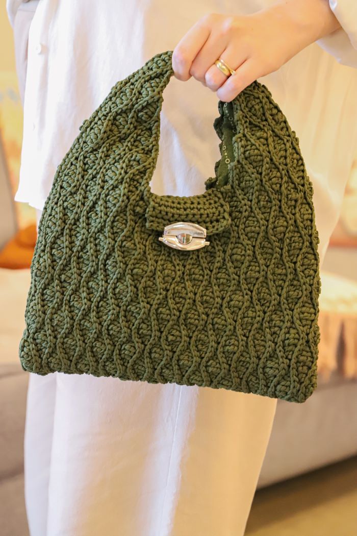 Elegante Bolsa de Crochet Esmeralda. Un diseño ÚNICO!