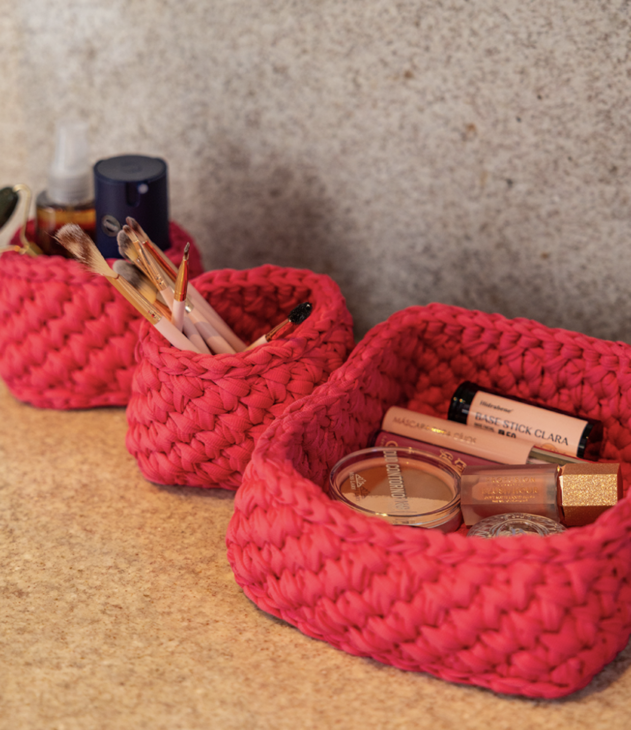 Juego de Cesta para Maquillaje en Crochet: ¡Fácil y Rápido de Tejer!