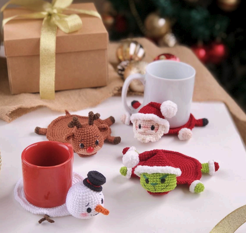 Posa-Tazas para Navidad Amigurumi PATRON PDF