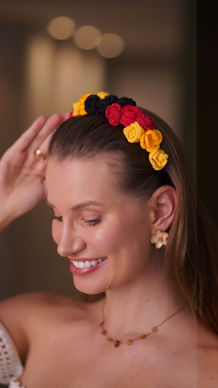 ¡Explosión de Ventas! Teje la Diadema Otoñal de Flores de  en Crochet