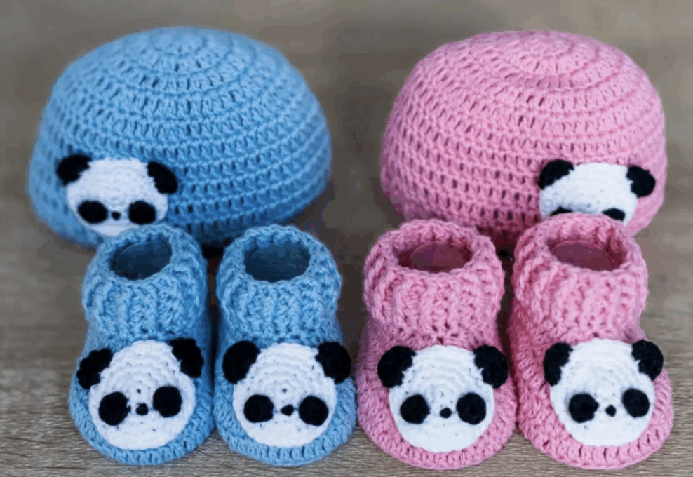 ¡Ideal Principiantes! Botitas de Panda para Bebes en Crochet