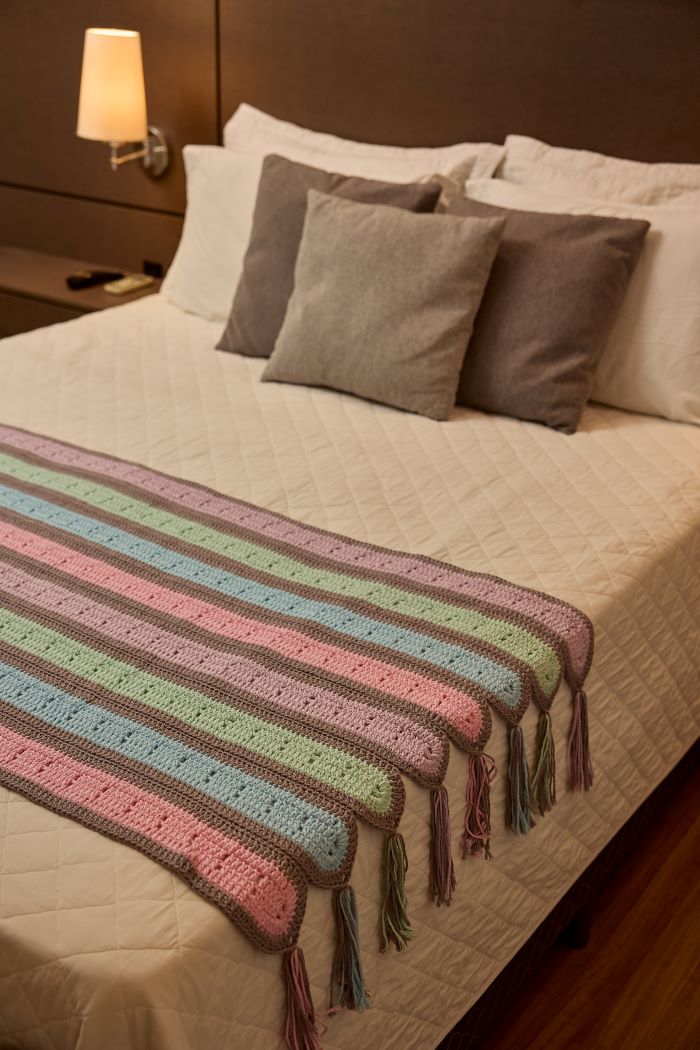 Manta Líneas del Horizonte en Crochet PATRON GRATIS